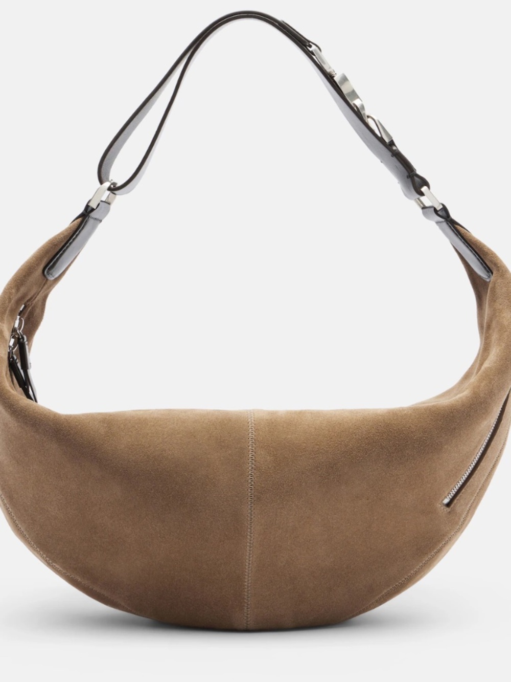 LEMAIRE Quiver suede shoulder bag (NEW)- Pebble